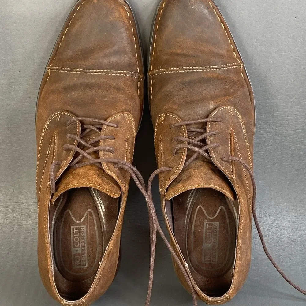 RJ COLT ‘ALL NIGHT’ suede leather Oxford shoes mens size  10.5
